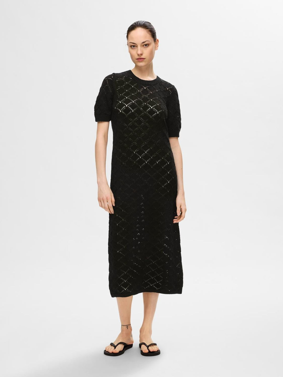 Vinna Ss Long Knit Dress Black | Kjoler | Smuk - Dameklær på nett