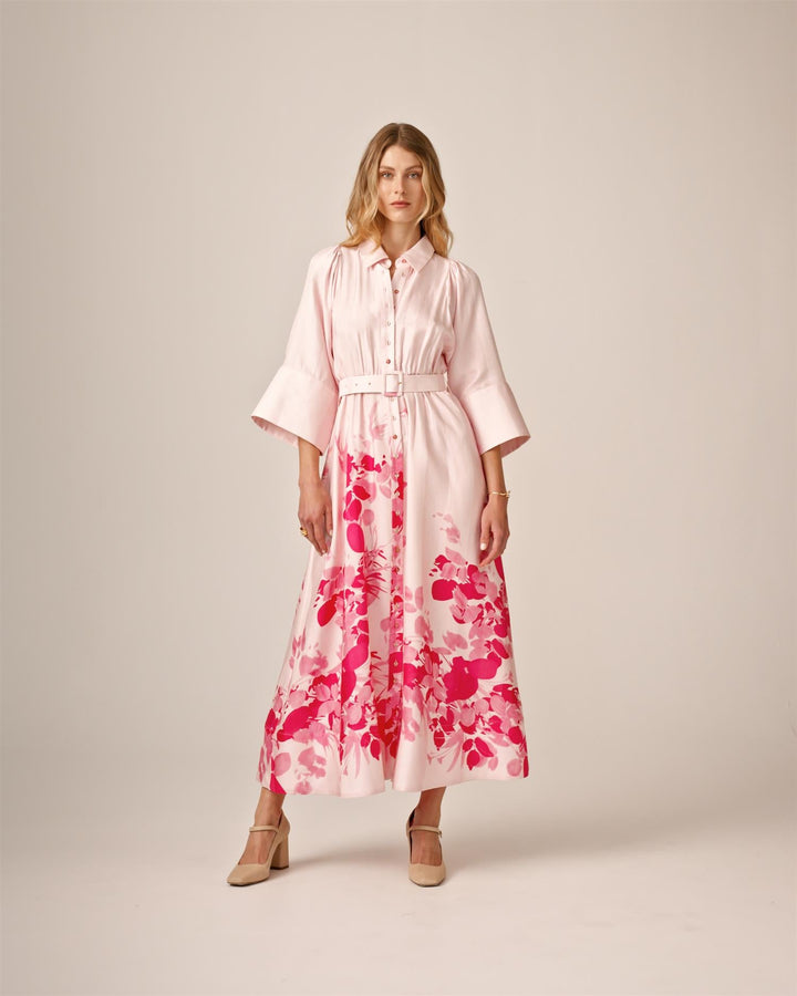 Viscose Collared Dress Pink Field | Kjoler | Smuk - Dameklær på nett
