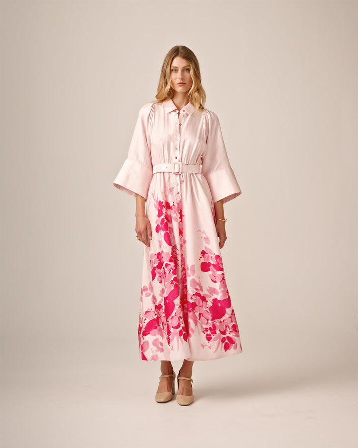 Viscose Collared Dress Pink Field | Kjoler | Smuk - Dameklær på nett