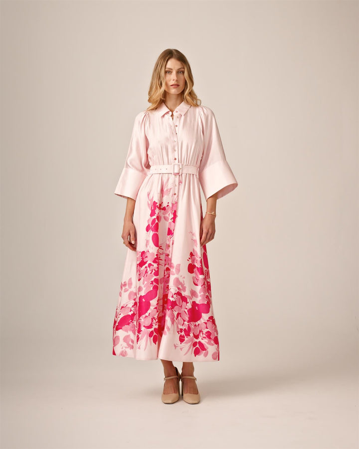 Viscose Collared Dress Pink Field | Kjoler | Smuk - Dameklær på nett