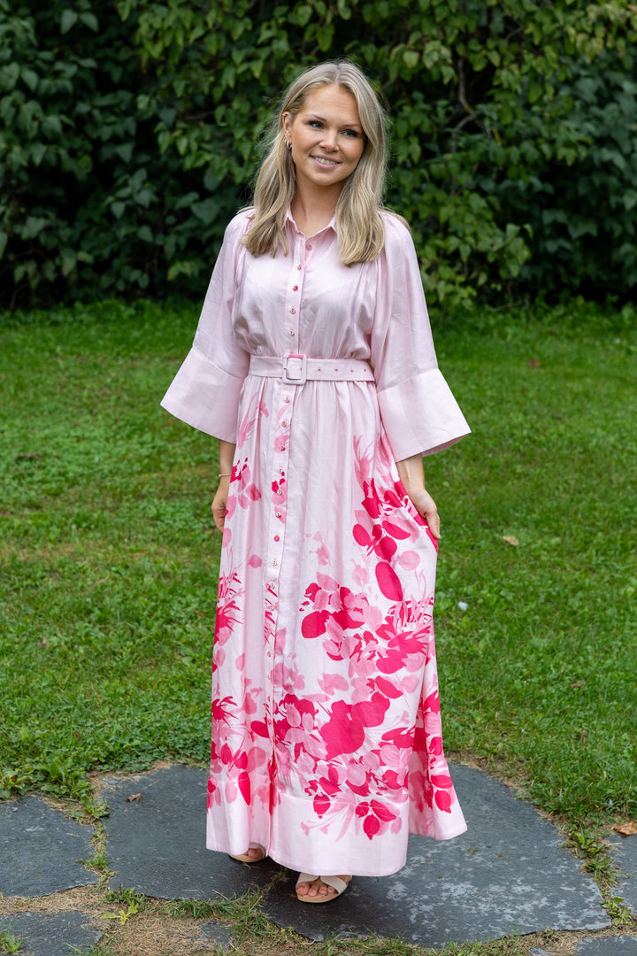 Viscose Collared Dress Pink Field | Kjoler | Smuk - Dameklær på nett