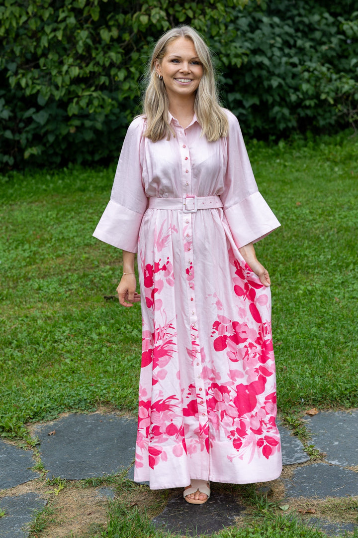 Viscose Collared Dress Pink Field | Kjoler | Smuk - Dameklær på nett