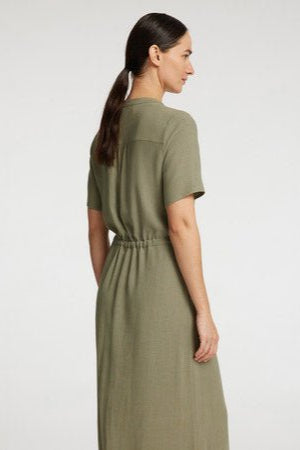 Viva - Damina Ss Ankle Sun Dress Vetiver | Kjoler | Smuk - Dameklær på nett