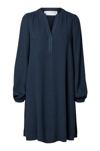 Viva Ls Short V-Neck Dress Dark Sapphire