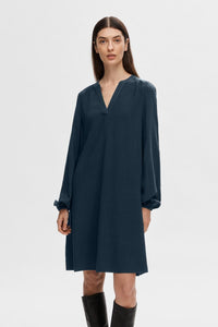 Viva Ls Short V-Neck Dress Dark Sapphire