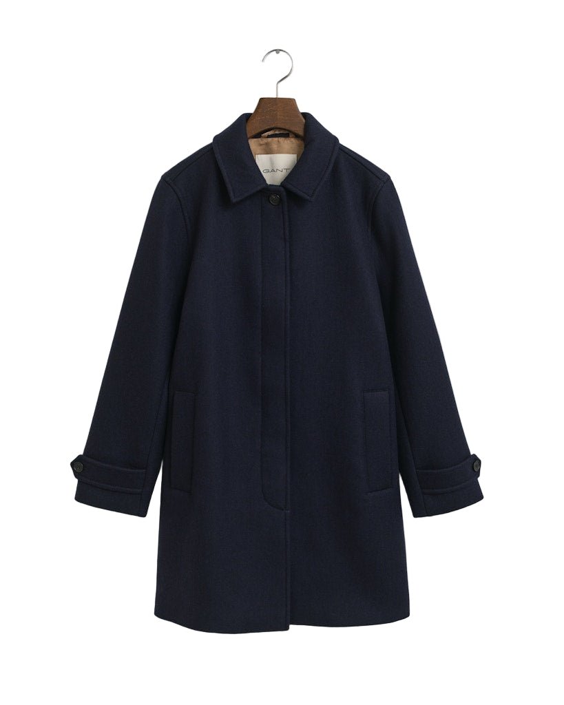Wool Blend Car Coat Evening Blue | Yttertøy | Smuk - Dameklær på nett