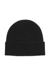 Wool Ribbed Beanie Black