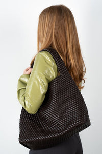 Woven Daily Shopper + Pouch Brown
