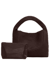 Woven Daily Shopper + Pouch Brown