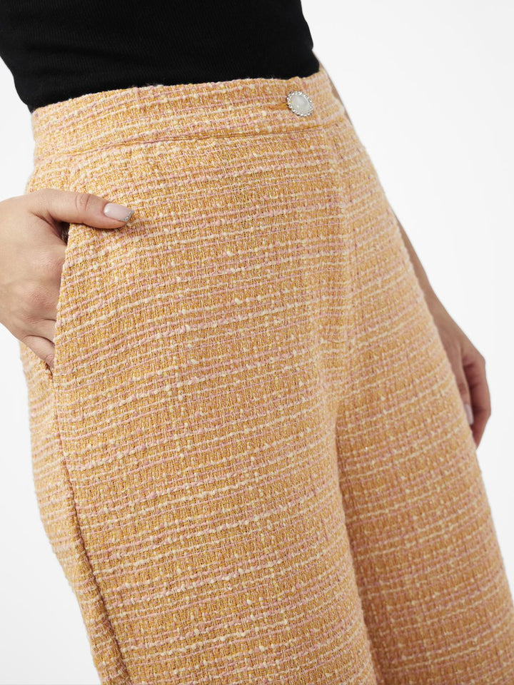 Yasbuca Hmw Bouclé Pant Birch Mock Orange And Potpourri | Bukser | Smuk - Dameklær på nett