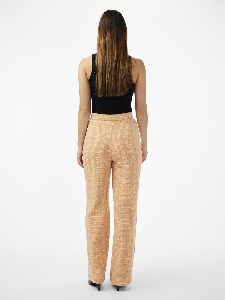 Yasbuca Hmw Bouclé Pant Birch Mock Orange And Potpourri | Bukser | Smuk - Dameklær på nett