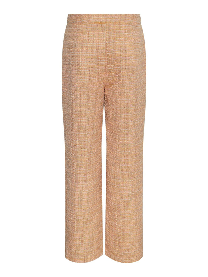 Yasbuca Hmw Bouclé Pant Birch Mock Orange And Potpourri | Bukser | Smuk - Dameklær på nett
