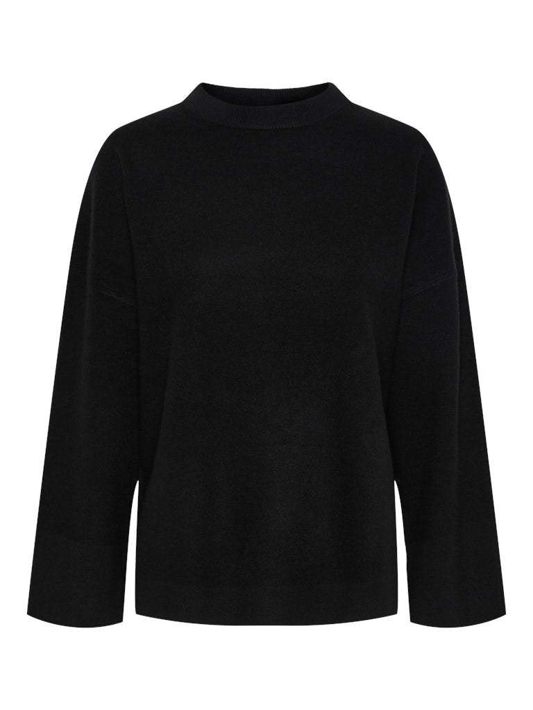 Yasemilie O - Neck Knit Pullover Black | Genser | Smuk - Dameklær på nett