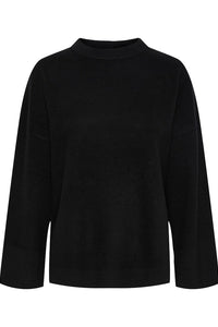 Yasemilie O-Neck Knit Pullover Black