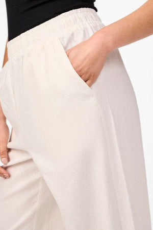 Yasflaxy Hw Linen Pant Star White | Bukser | Smuk - Dameklær på nett