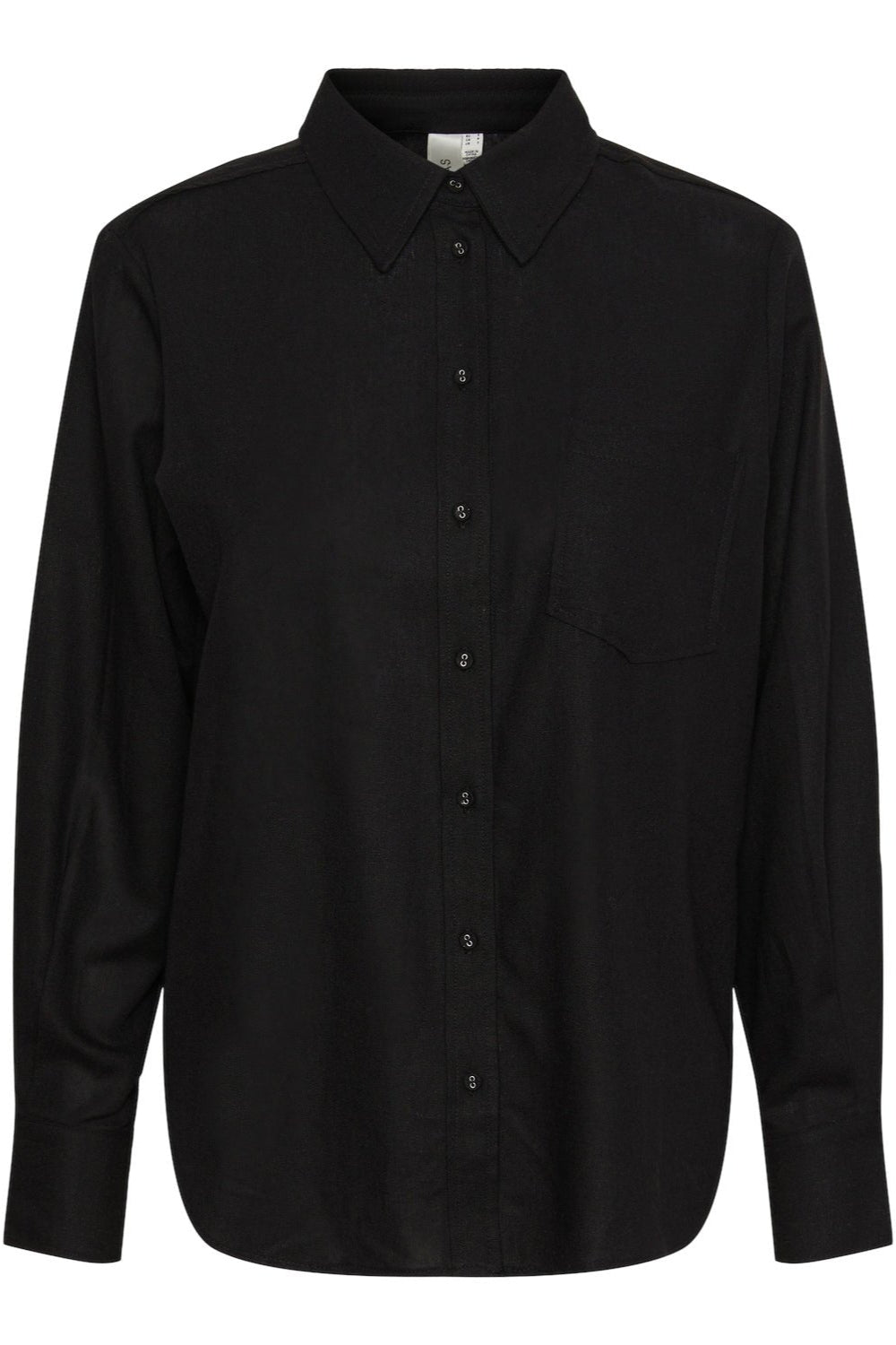 Yasflaxy Ls Linen Shirt Black | Skjorter og bluser | Smuk - Dameklær på nett