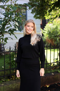 Fonny Ls Knit Pullover Black