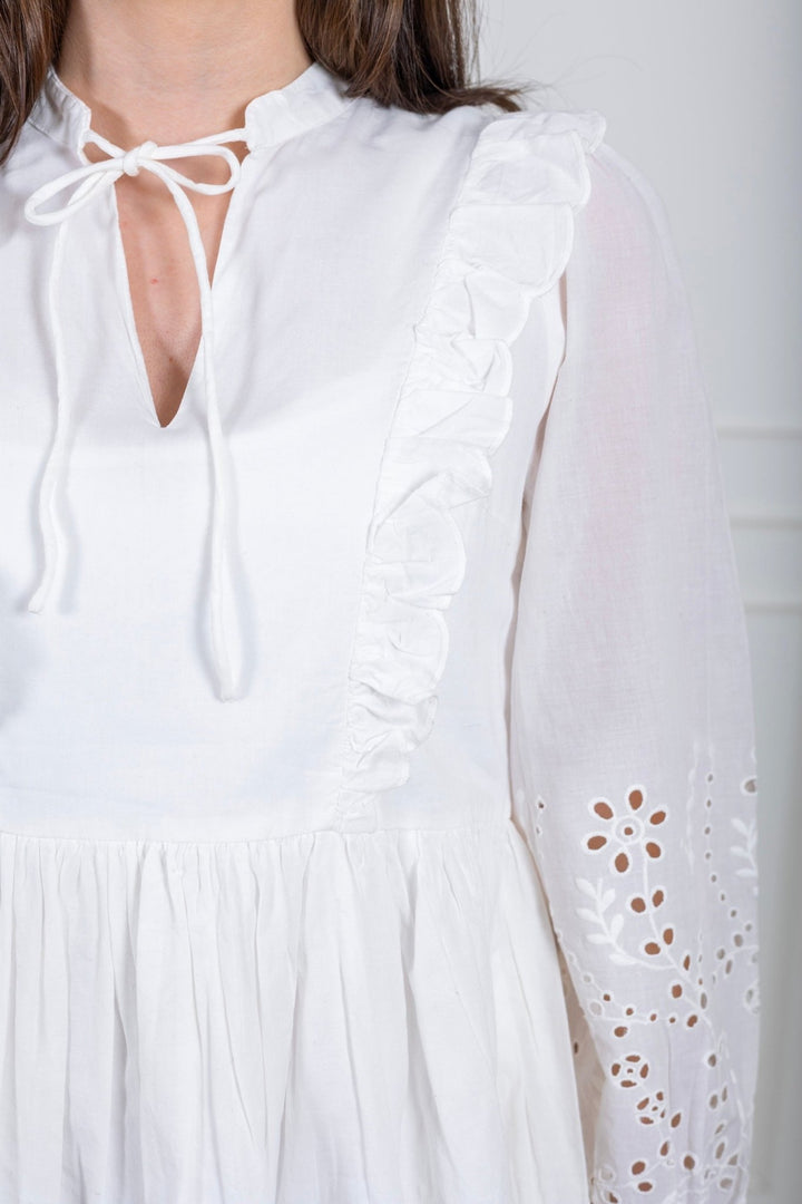 Yasluma Ls Dress Star White | Kjoler | Smuk - Dameklær på nett