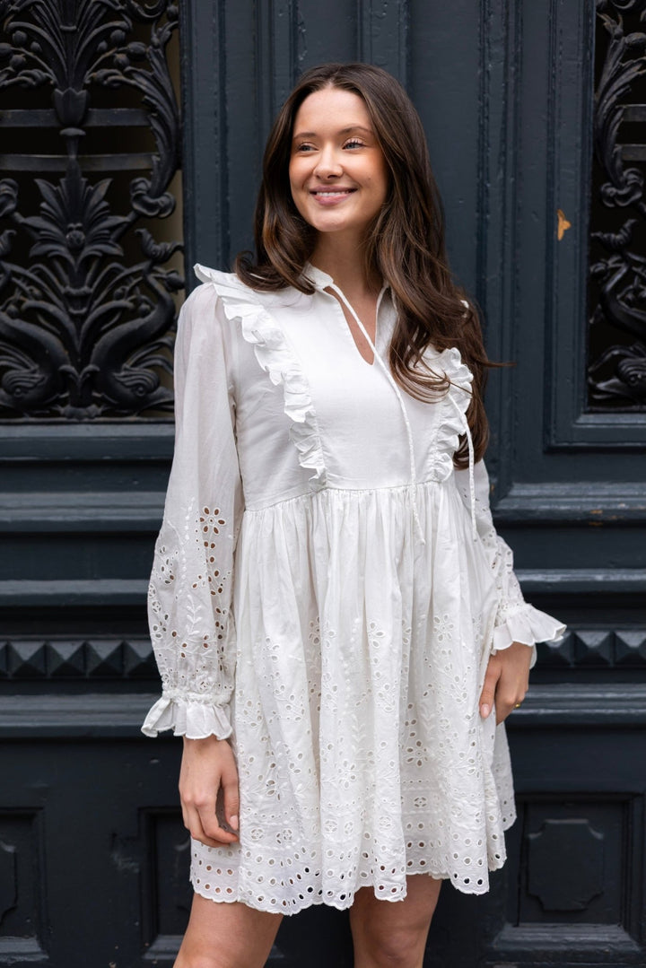 Yasluma Ls Dress Star White | Kjoler | Smuk - Dameklær på nett