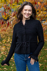 Thellis Ls Knit Cardigan Black