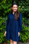 Tia Ls Dress Navy Blazer