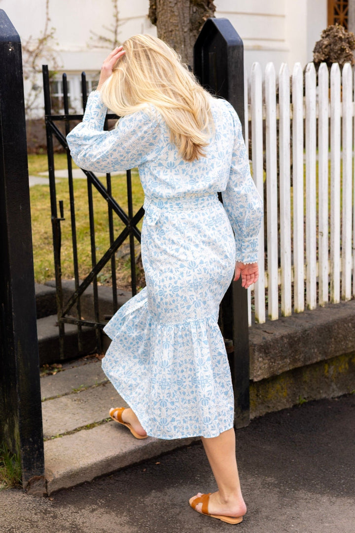 Yasvips Ls Long Shirt Dress Clear Sky Vips Print | Kjoler | Smuk - Dameklær på nett