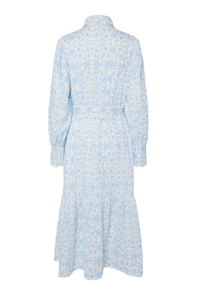 Yasvips Ls Long Shirt Dress Clear Sky Vips Print | Kjoler | Smuk - Dameklær på nett