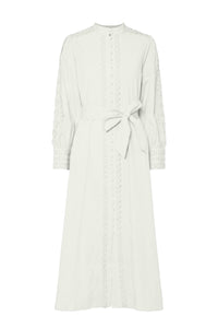 Yasyamina Ls Long Shirt Dress Star White