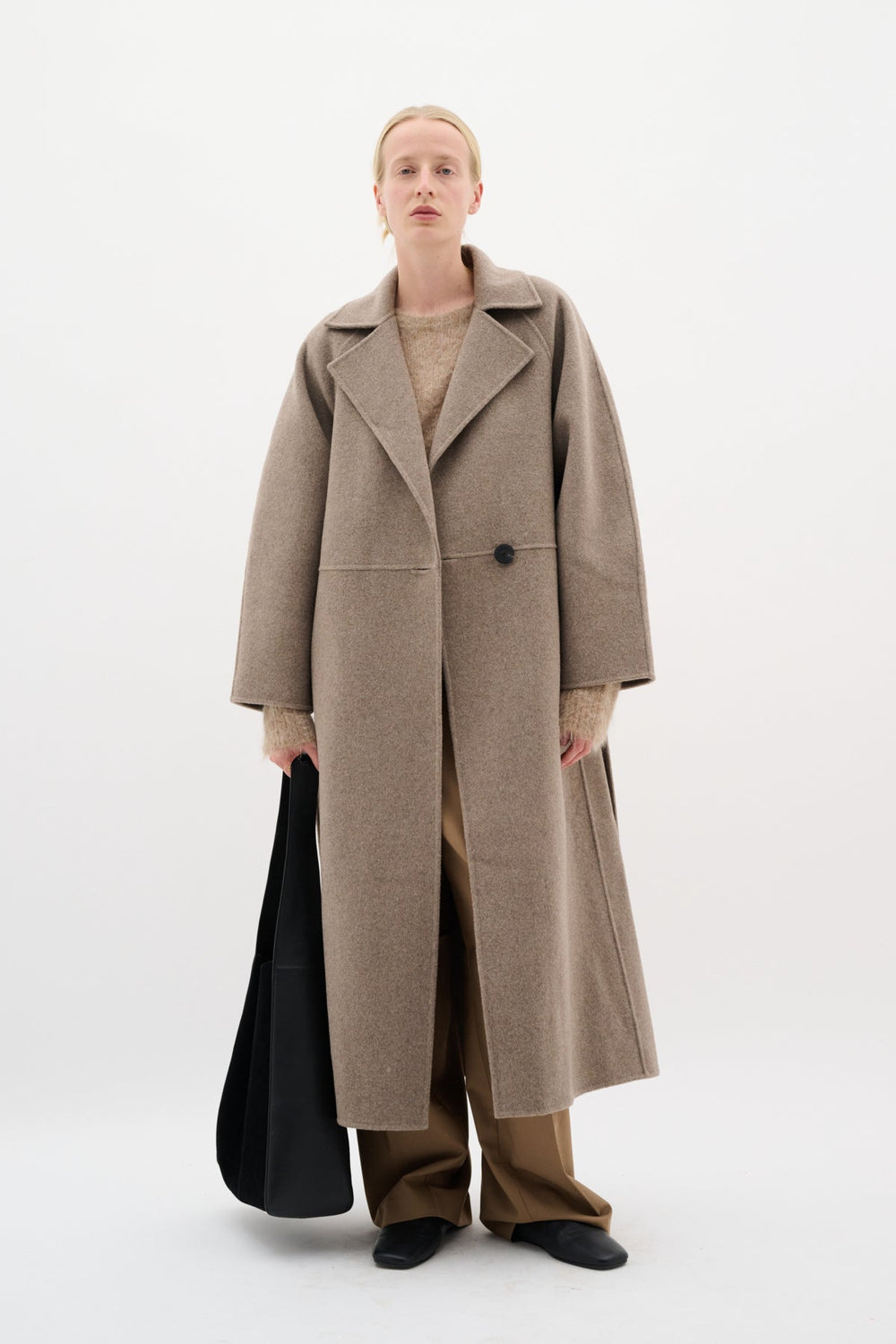 Yillaiw Long Coat Sandy Grey Melange | Yttertøy | Smuk - Dameklær på nett