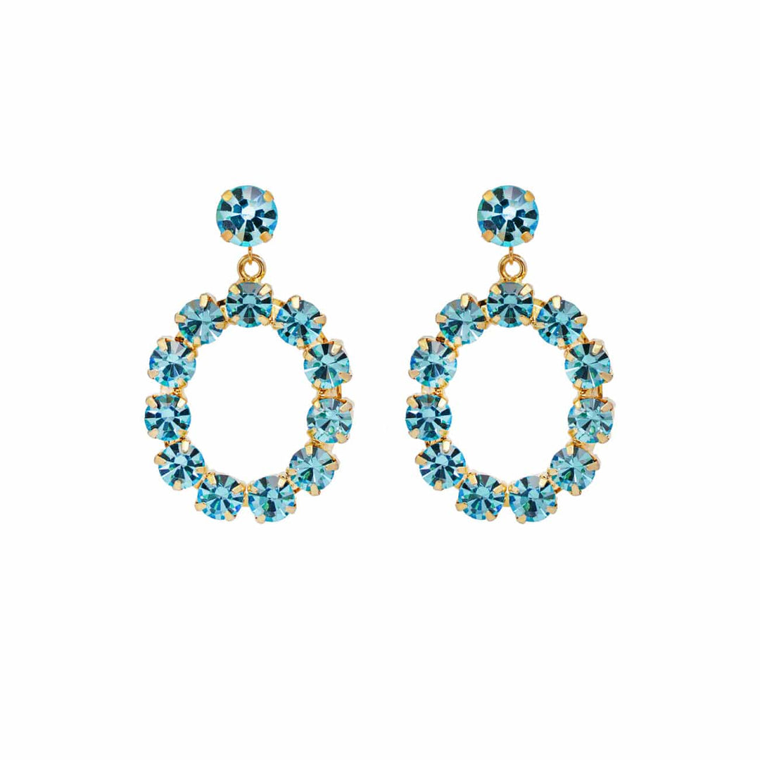 Camilla Crystal Earrings, Ocean Blue | Accessories | Smuk - Dameklær på nett
