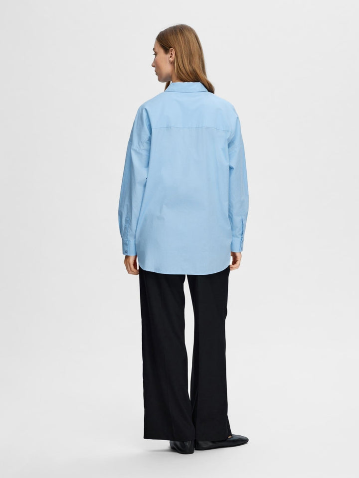 Dina-Sanni Ls Shirt Cashmere Blue | Skjorter og bluser | Smuk - Dameklær på nett