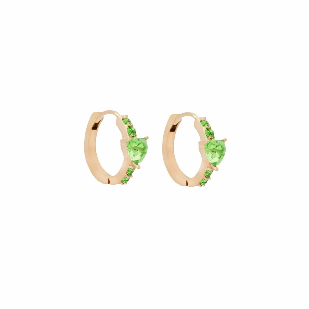 Heart Hoop Eariings, Green | Accessories | Smuk - Dameklær på nett