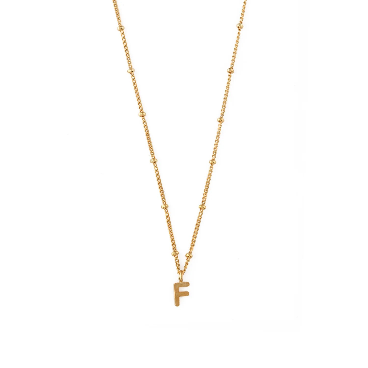 Orelia - Initial F Satellite Chain Neck Pale Gold - Smuk