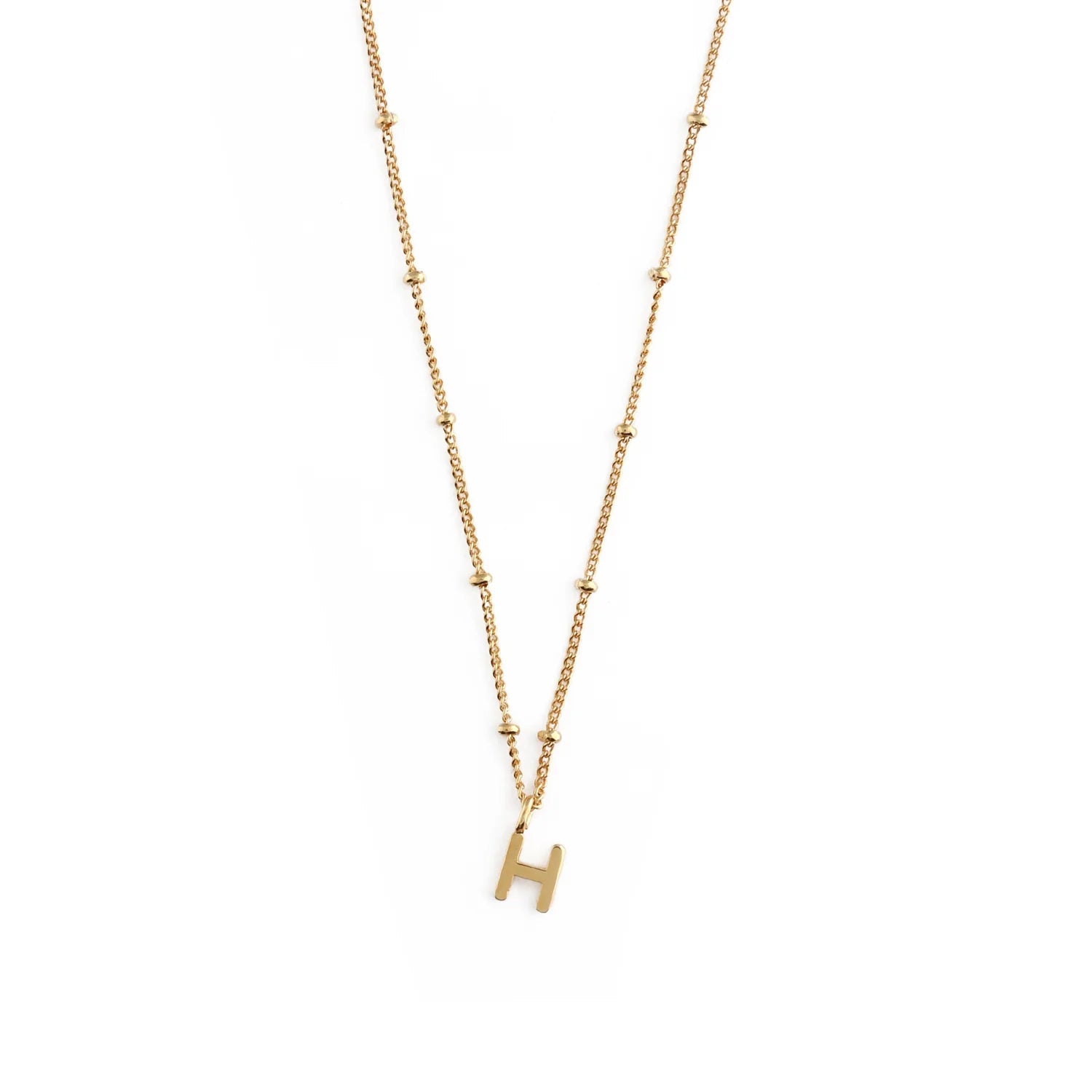 Initial S Satellite Chain Neck Pale Gold main image 1
