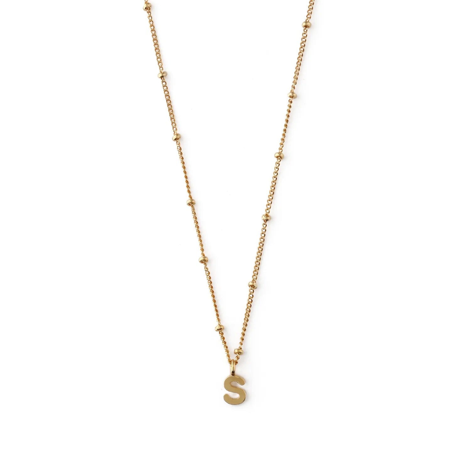 Initial K Satellite Chain Neck Pale Gold