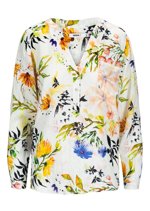 Jubileum Serena Blouse White Multi | Skjorter og bluser | Smuk - Dameklær på nett