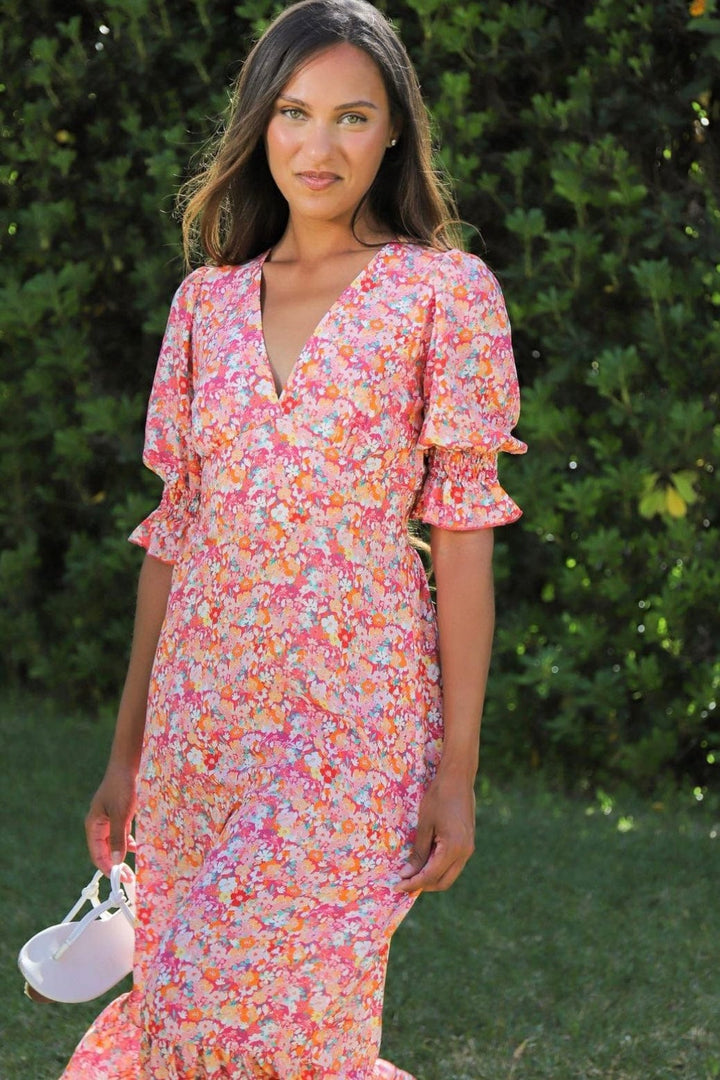 Koko Dress Red Flower | Kjoler | Smuk - Dameklær på nett
