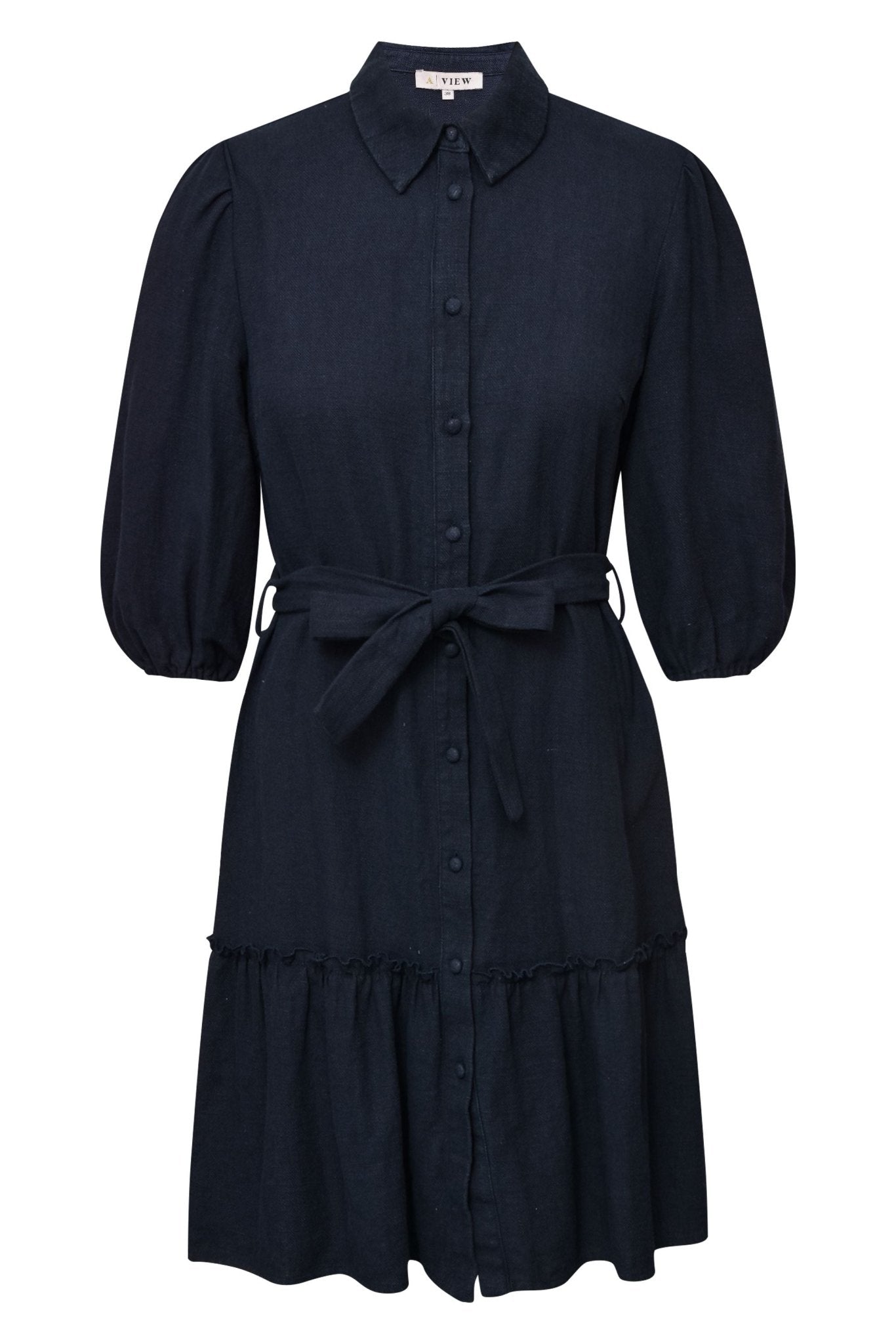 A-VIEW - Linen Dress Navy - Smuk A-VIEW - Linen Dress Navy - Smuk