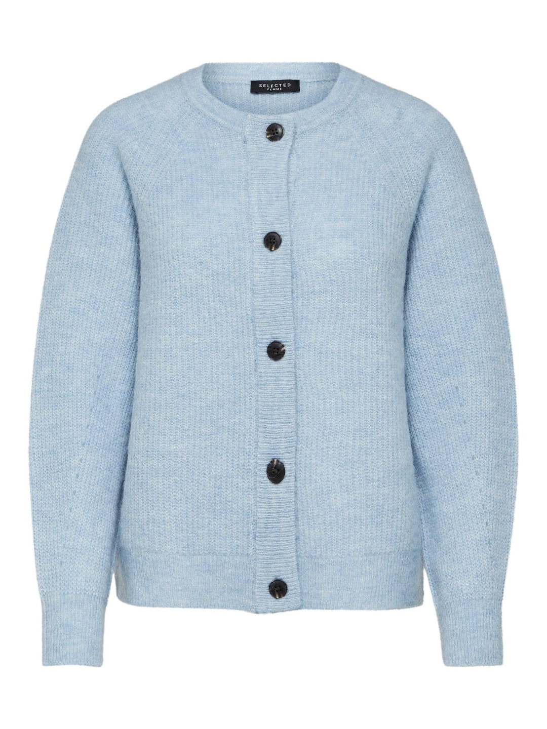 Lulu Ls Knit Short Cardigan B Cashmere Blue Melange | Genser | Smuk - Dameklær på nett