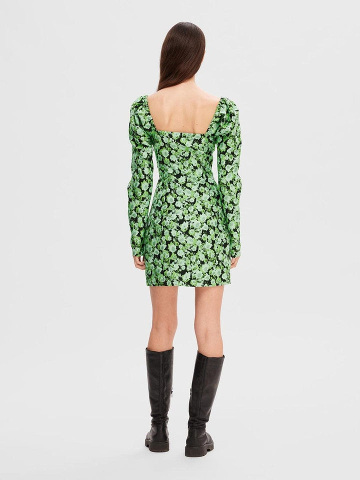 Natalie Ls Short Dress Black Aop | Kjoler | Smuk - Dameklær på nett