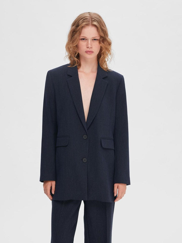 Rita Ls Relaxed Blazer Dark Sapphire Melange | Blazer | Smuk - Dameklær på nett
