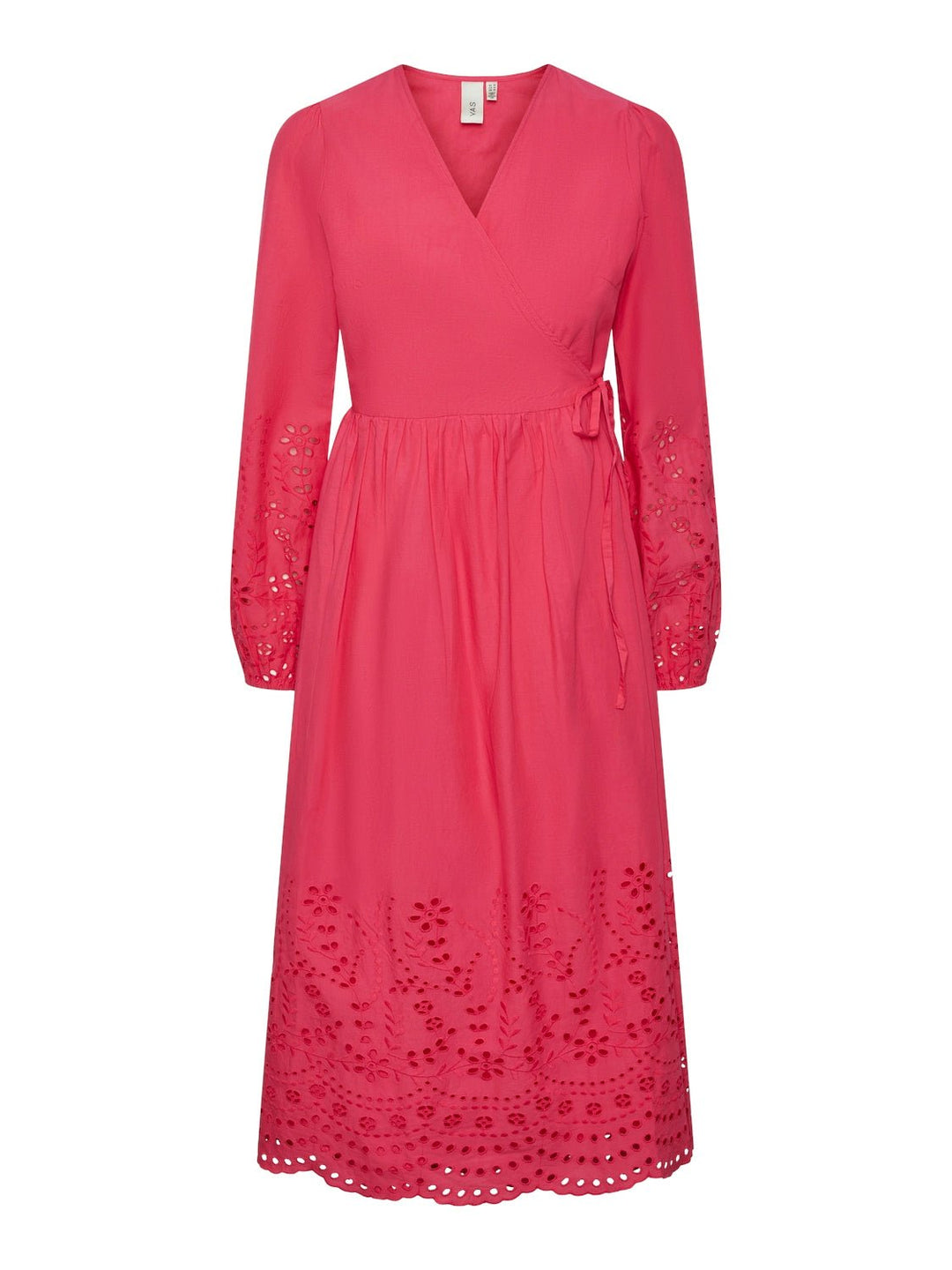 Yasluma Ls Long Wrap Dress Raspberry Sorbet | Kjoler | Smuk - Dameklær på nett