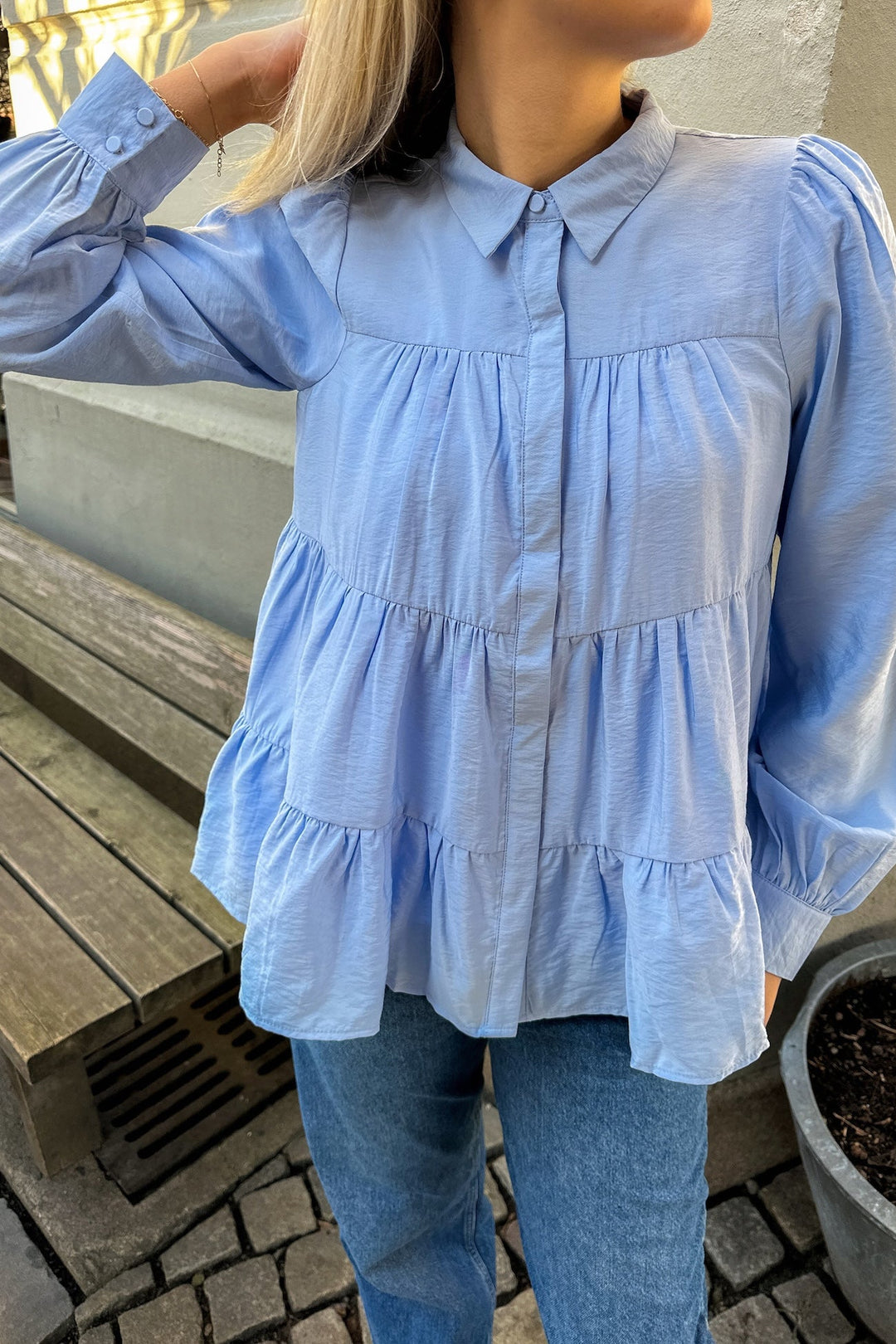 Yaspala Ls Shirt Kentucky Blue | Skjorter og bluser | Smuk - Dameklær på nett