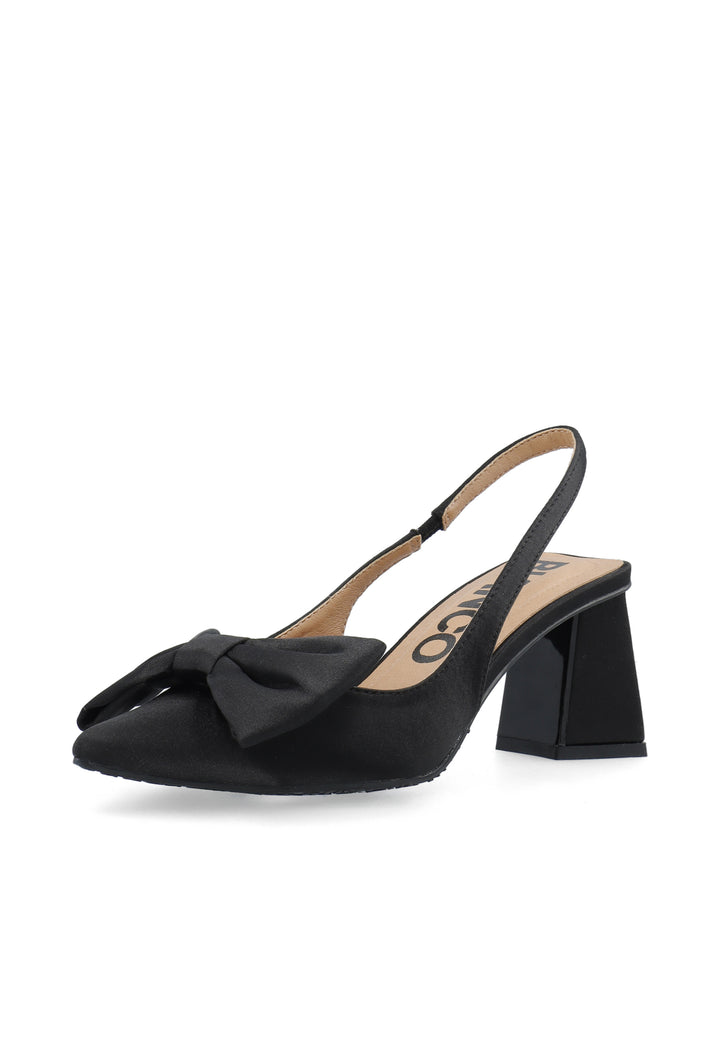 Biamaralyn Slingback Bow Satin Black