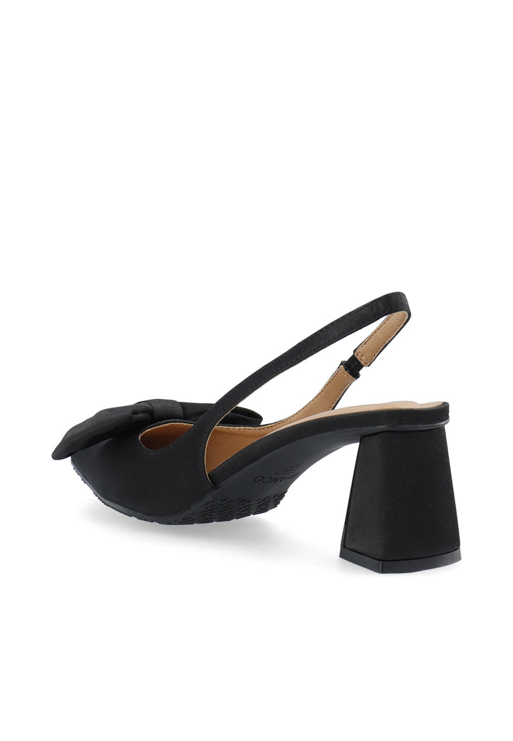 Biamaralyn Slingback Bow Satin Black