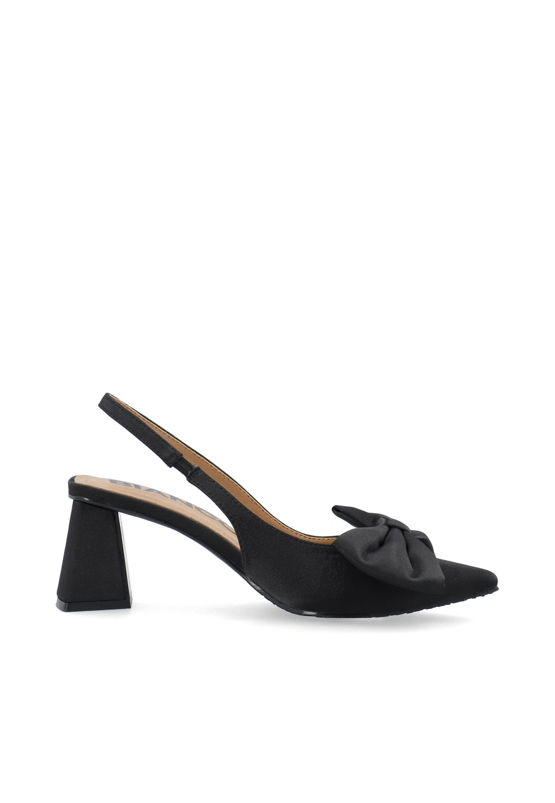 Biamaralyn Slingback Bow Satin Black