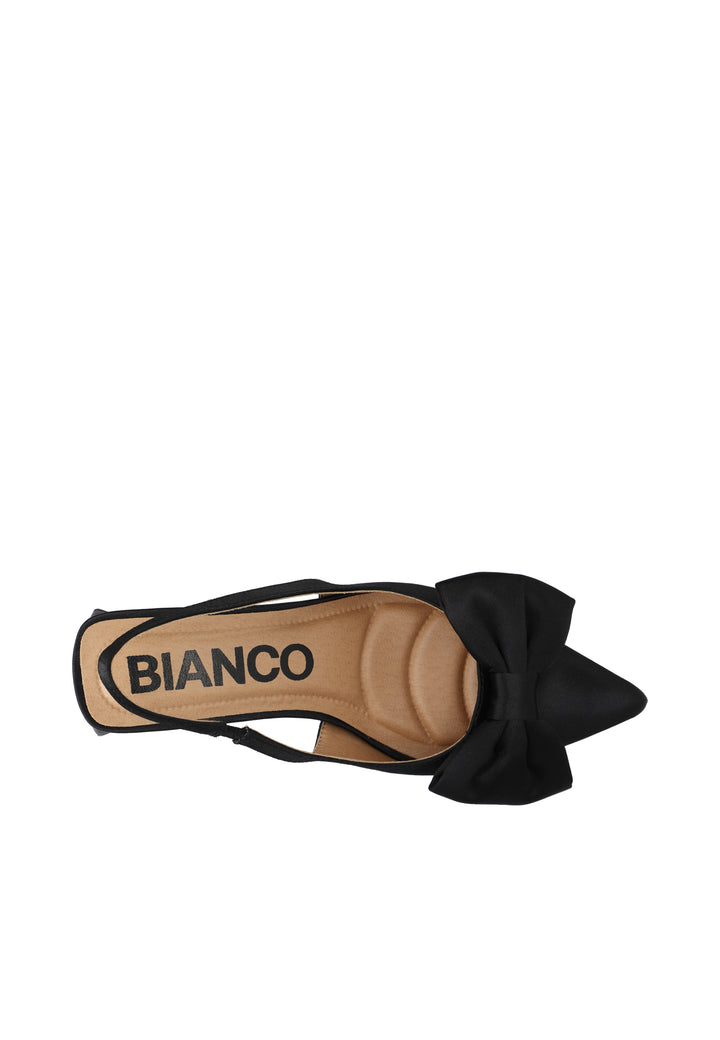 Biamaralyn Slingback Bow Satin Black