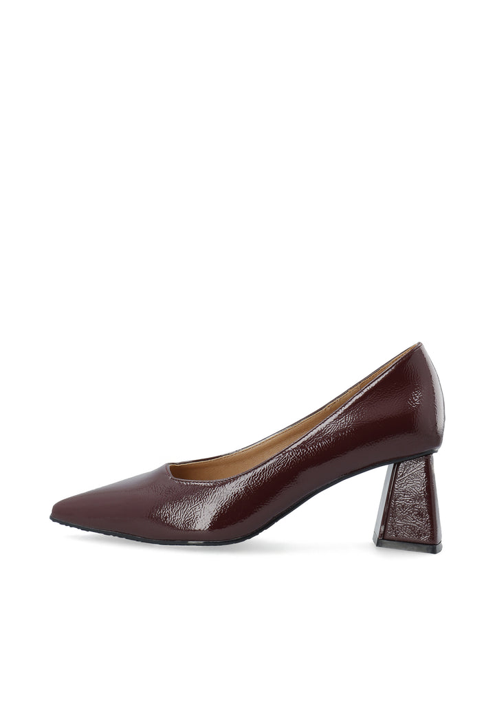 Biamaralyn Court Shoe Faux Leather Burgundy Patent