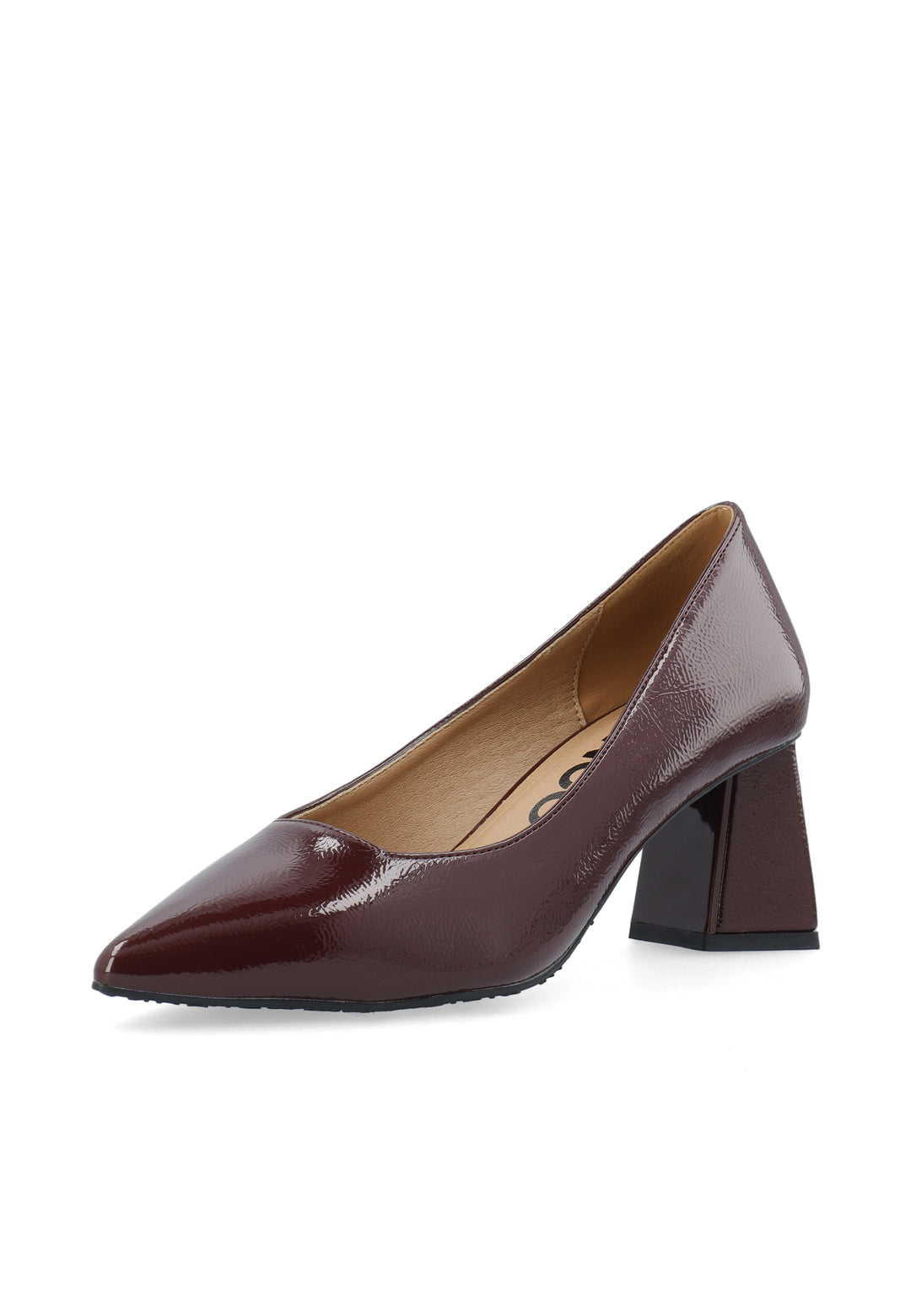 Biamaralyn Court Shoe Faux Leather Burgundy Patent