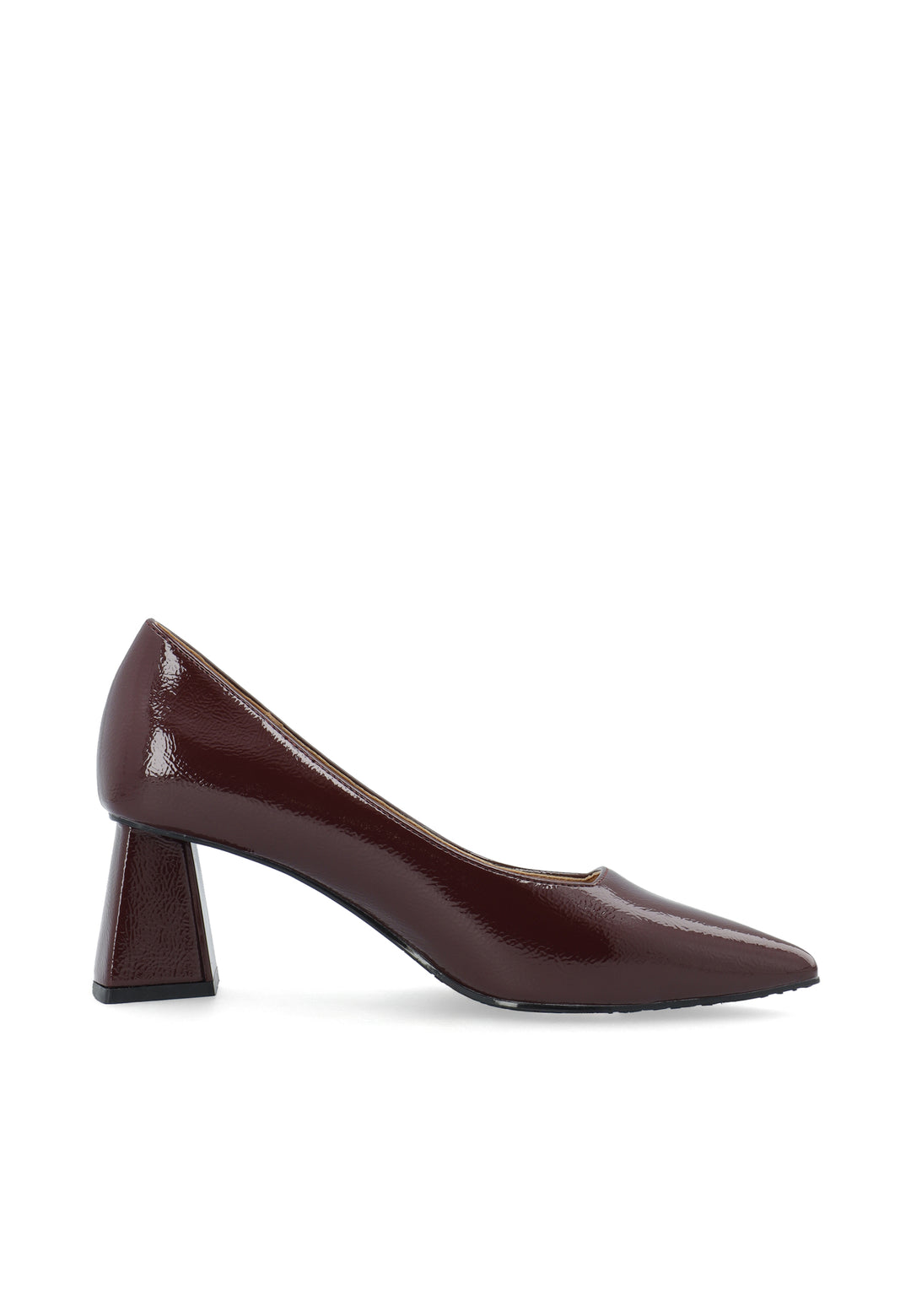 Biamaralyn Court Shoe Faux Leather Burgundy Patent